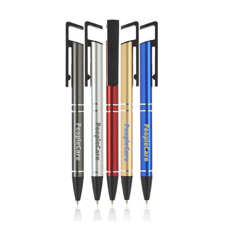 Grand Push Action 2-in-1 Metal Cell Stand Pen 7