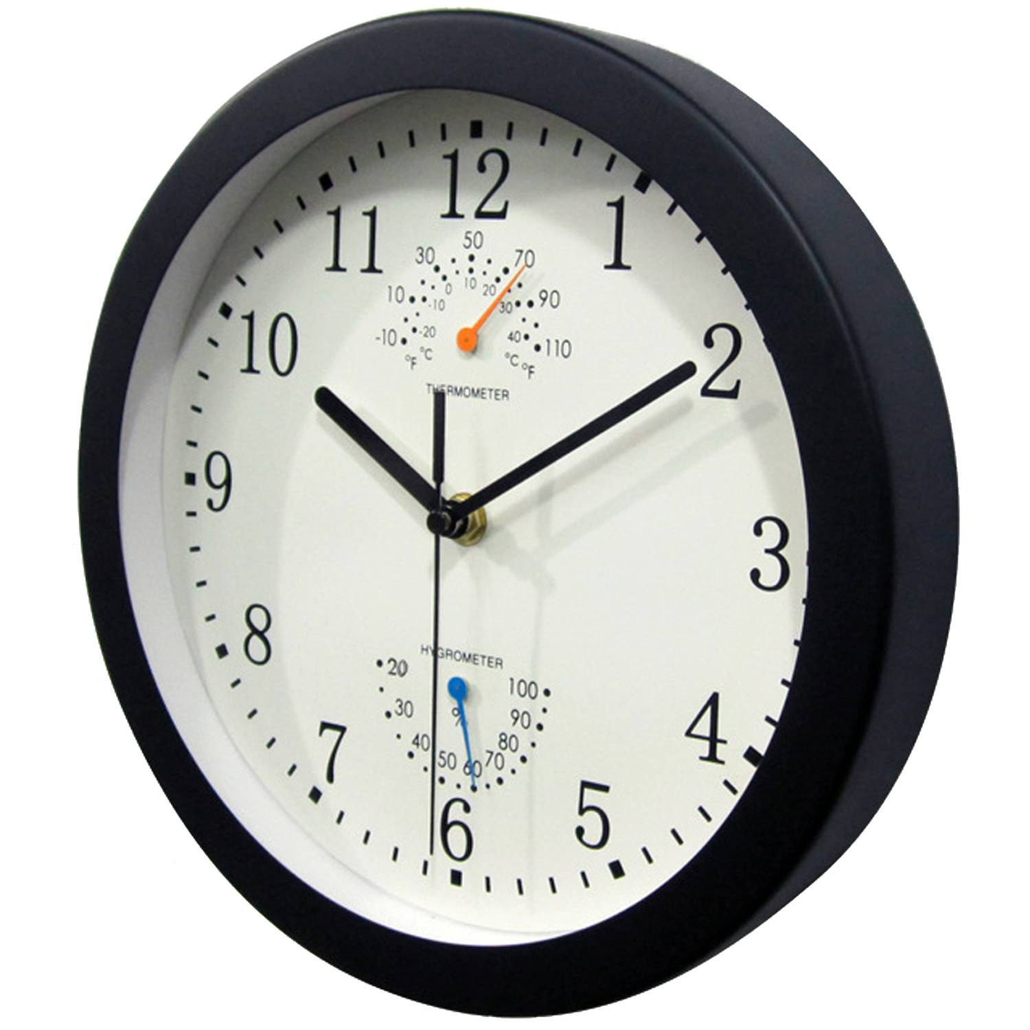 10 In Round Wall Clock with Temperature & Humidity 7