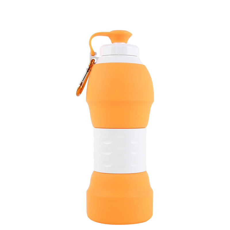 20oz Food Grade Silicone Folding Water Bottle 11