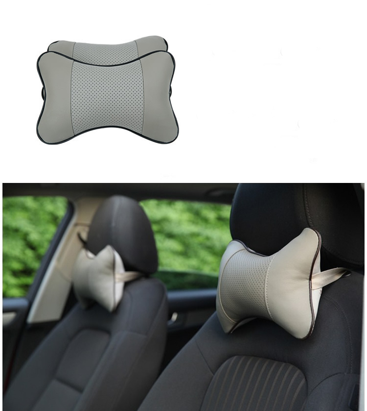 Auto Decoration PU Car Headrest Pillow Neck Pillow 2