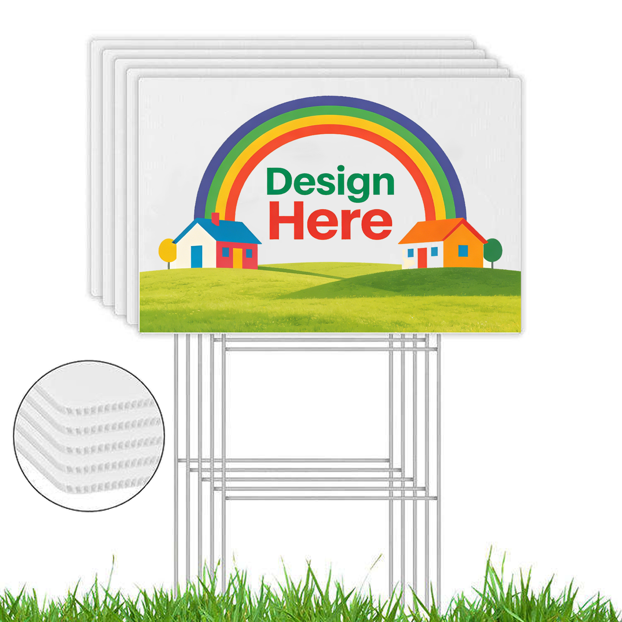 Custom Printed Corrugated Plastic Yard Signs with H-Stakes 2