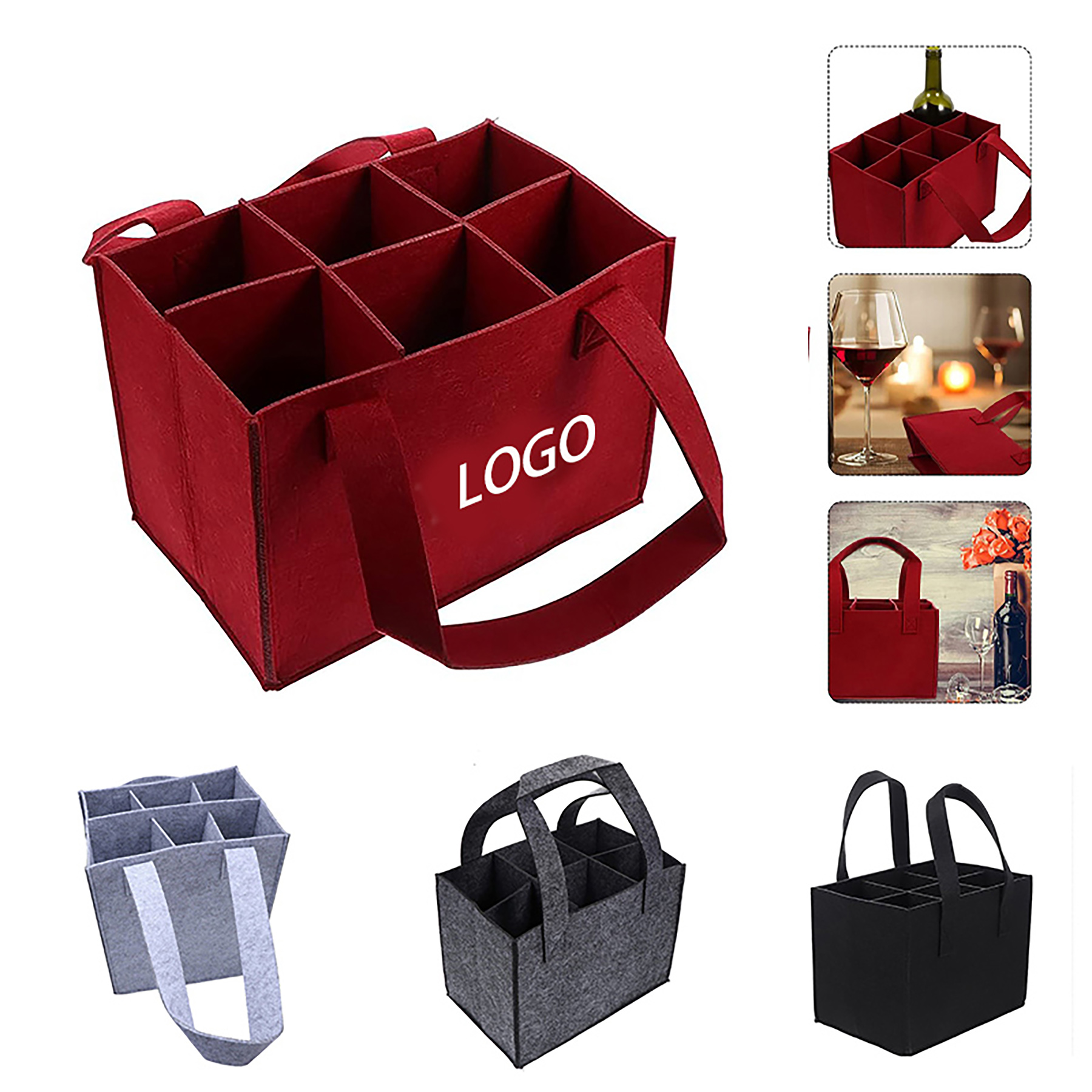 Reusable Felt Wine Bag 6