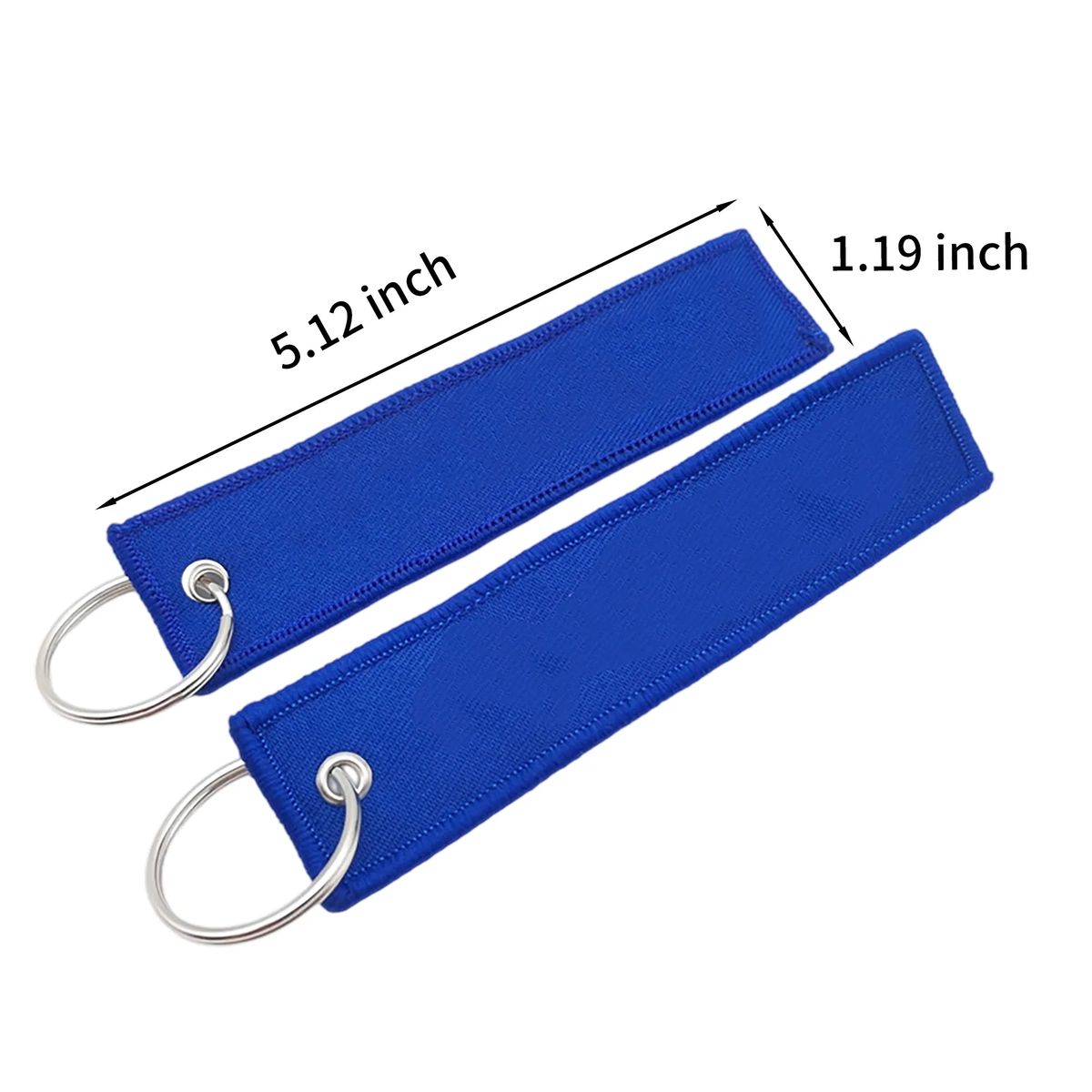 Woven Fabric Keychain Tag with Steel Ring 6