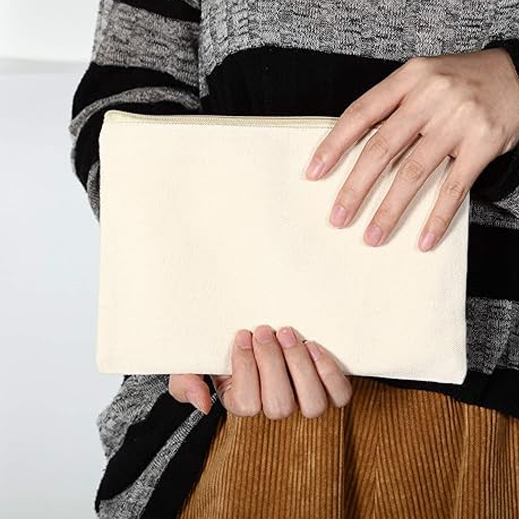 Multipurpose Cosmetics Bag Zipper Canvas Makeup Pouches 6