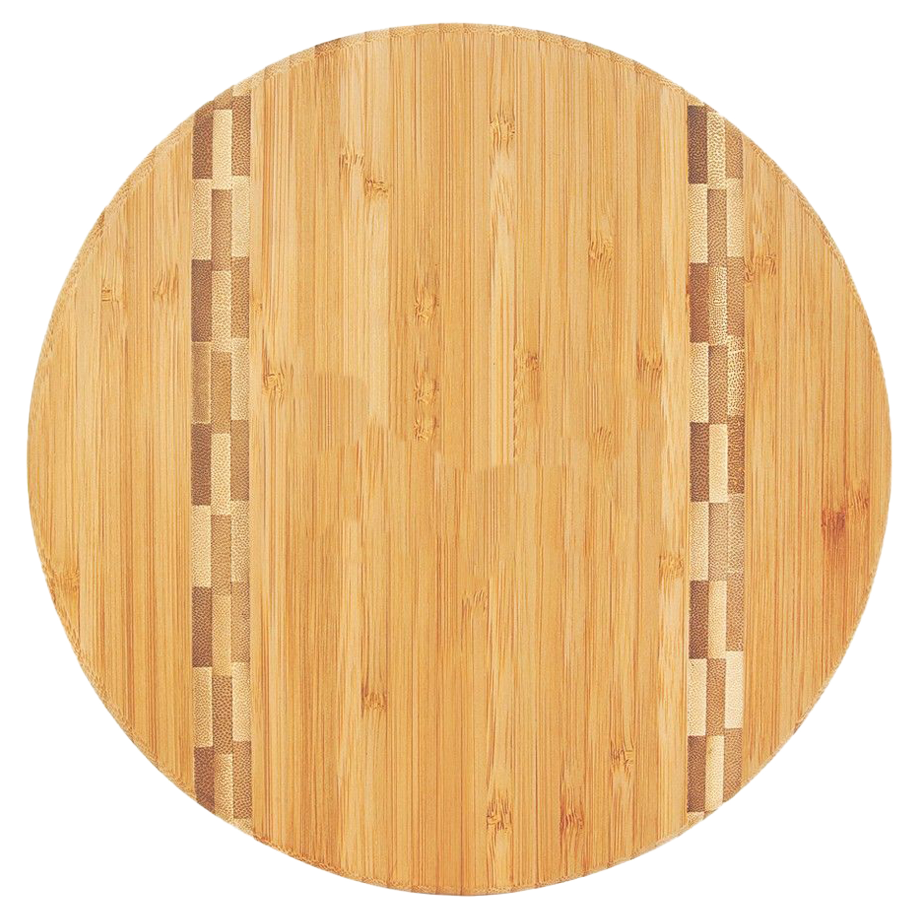 9 3/4" Round Bamboo Cutting Board with Butcher Block Inlay 4