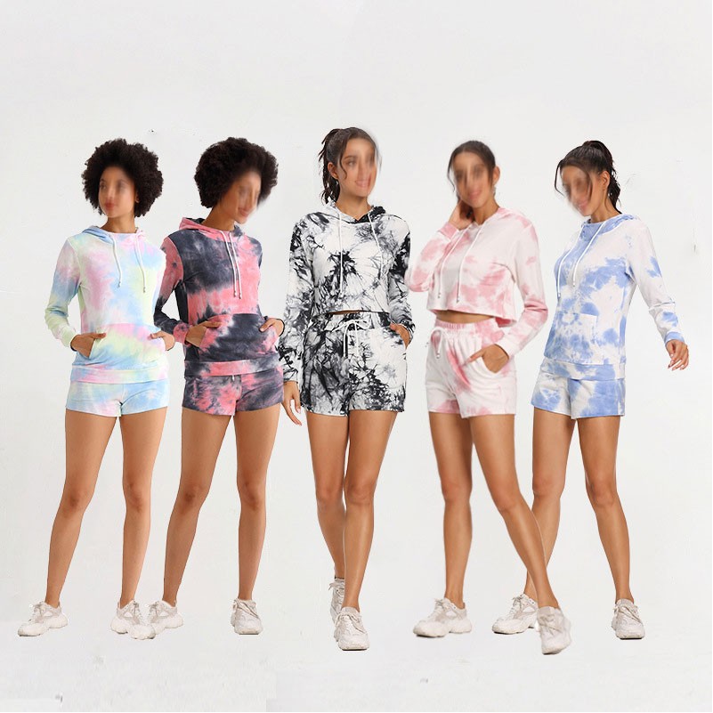 100% Cotton Women'S Two Pieces Shorts Crop Tops 1