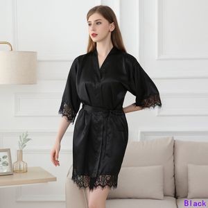 Women V Neck 3/4 Sleeve Nightgown 2
