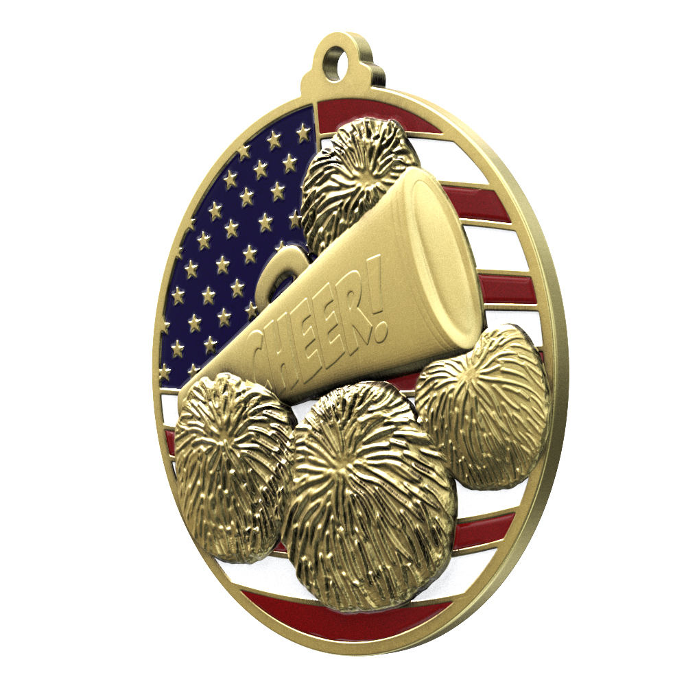 Cheerleading Patriotic Medallion (2-3/4") 10