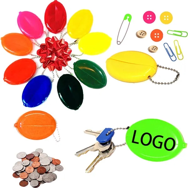 Oval Squeeze Coin Purses With Keychain 5