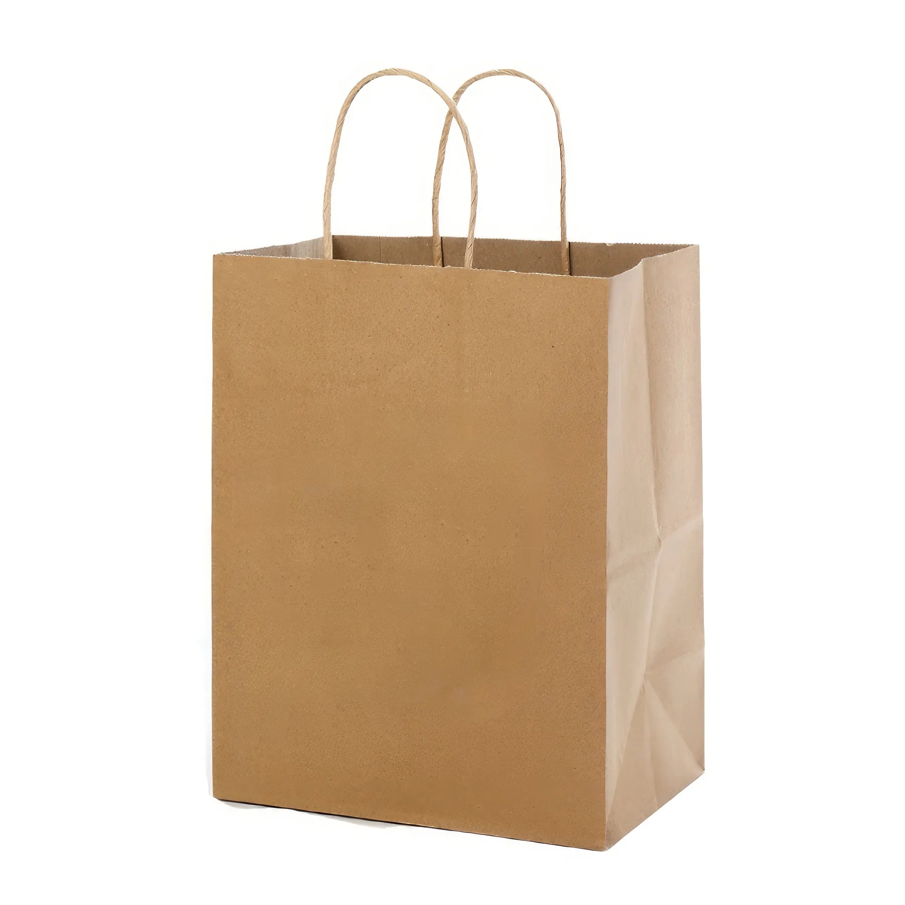 Kraft Paper Takeout Grocery Bag with Twisted/Flat Handles 3