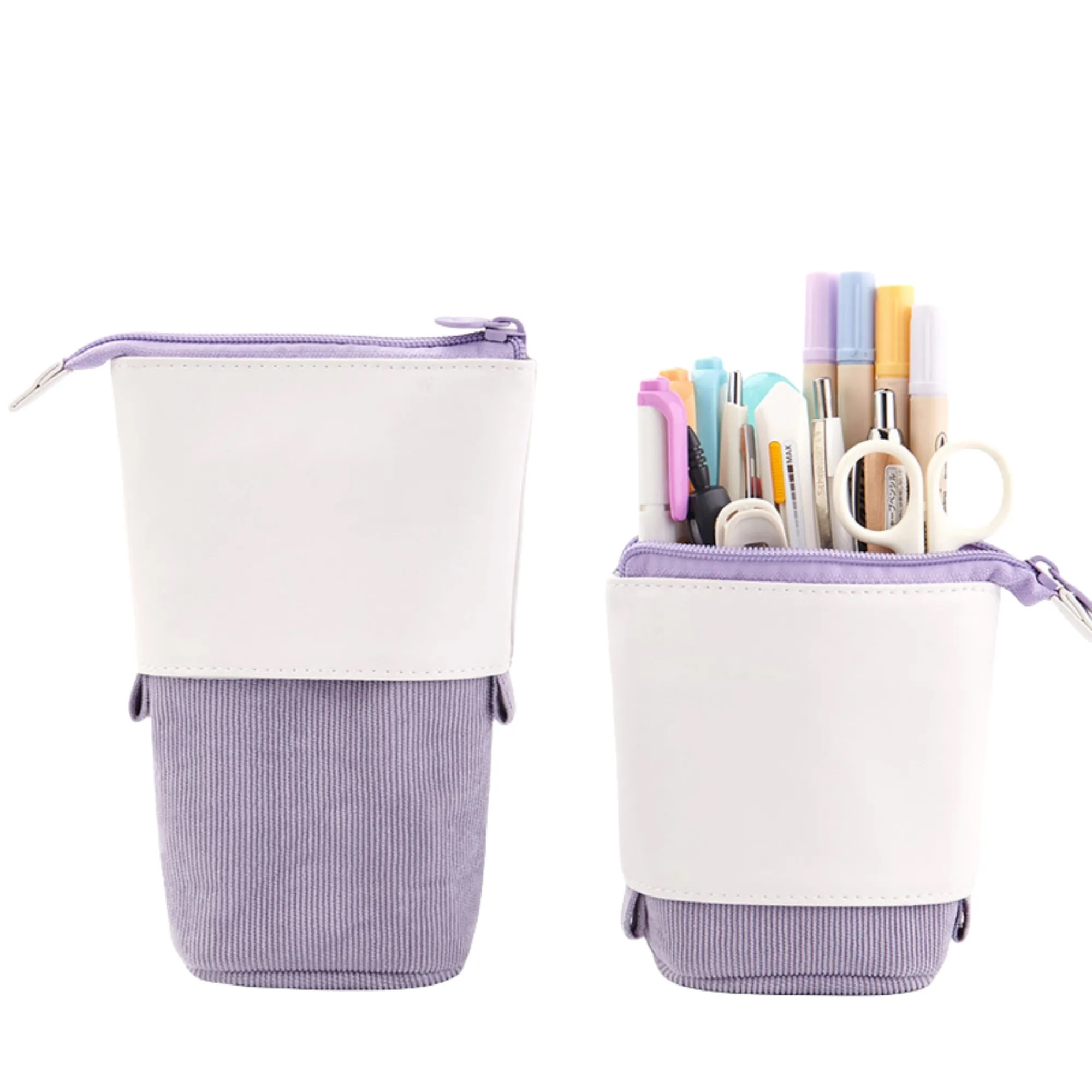 Multifunctional PU Corduroy Retractable Pencil Case 1