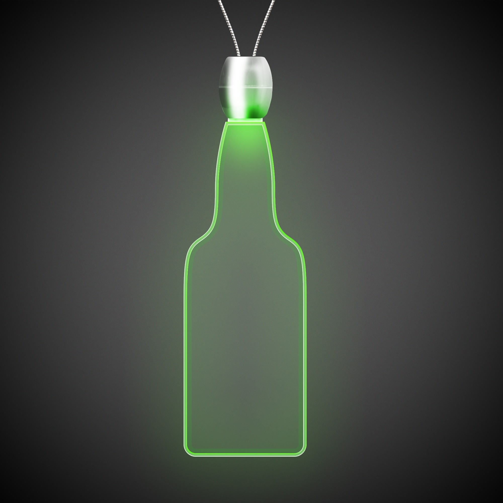Bottle Green Light-Up Acrylic Pendant Necklace