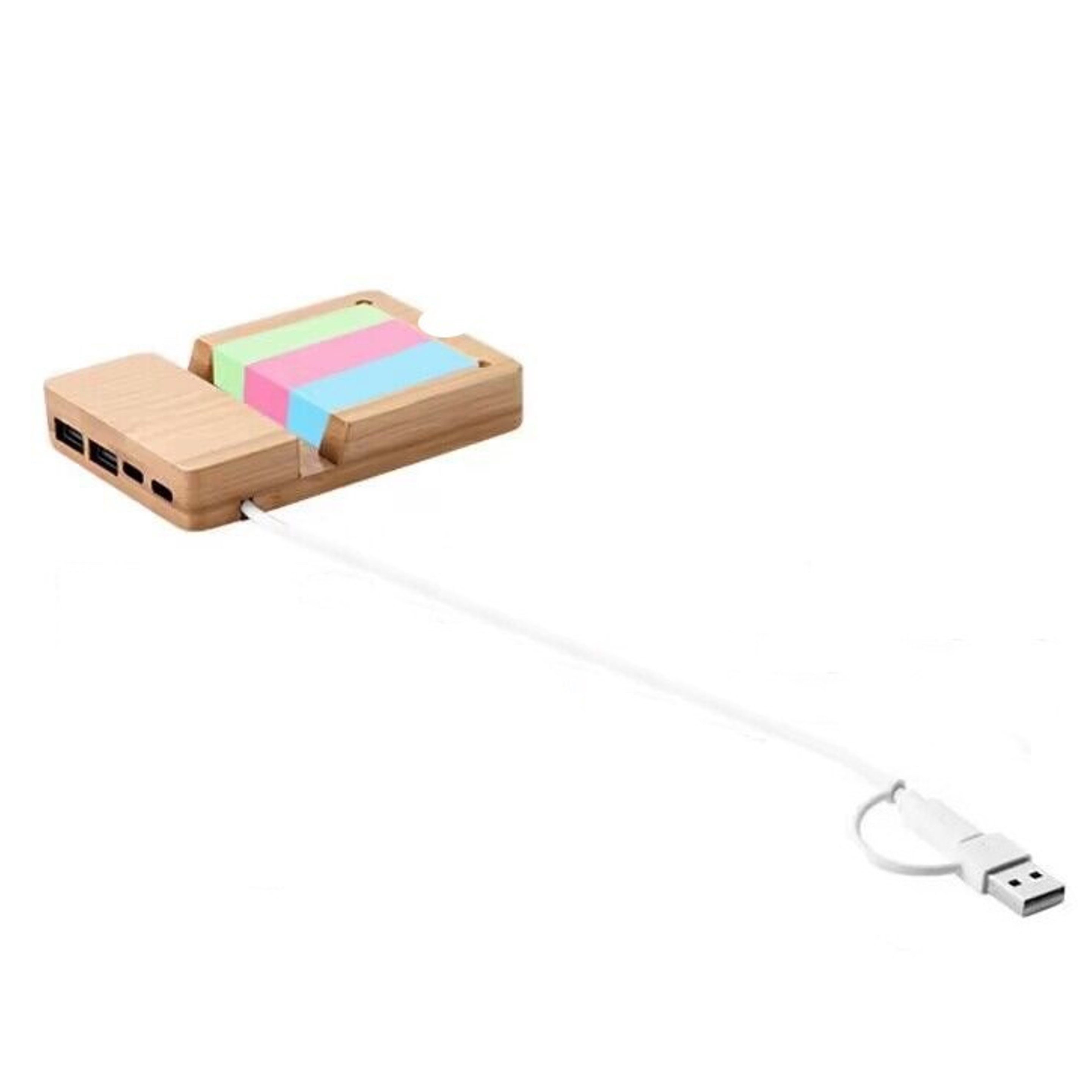 Bamboo Hub with Phone Stand & Note Pad 5