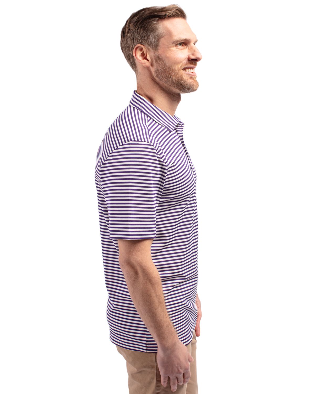Cutter & Buck Virtue Recycled Stripe Featherlight Pique Mens Big & Tall Polo Big & Tall 62