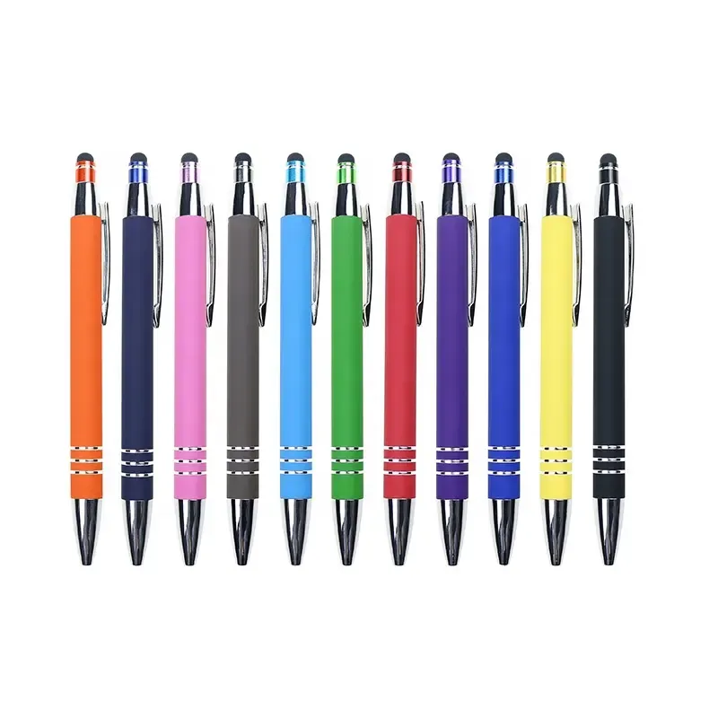 2-In-1 Charged Capacitive Rubber Ballpoint Pen 8
