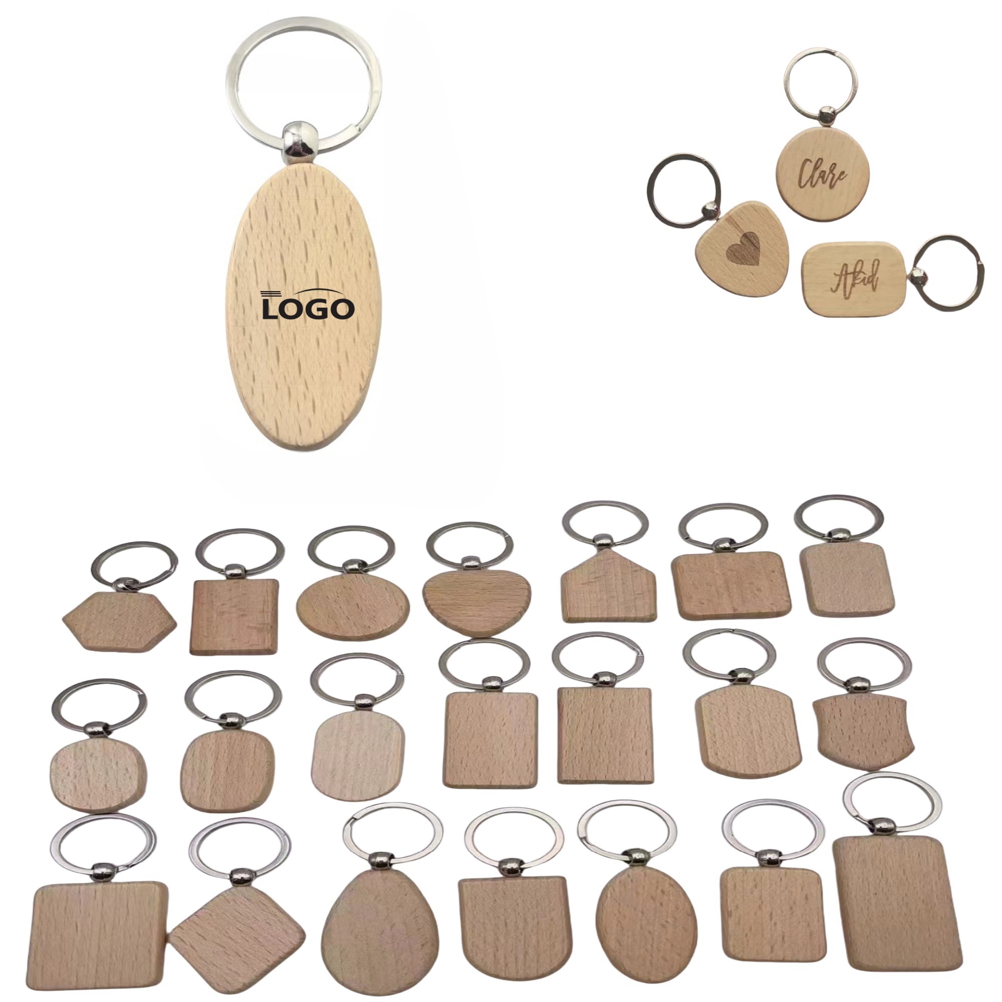 Exquisitely Engraved Wooden Keychain 2