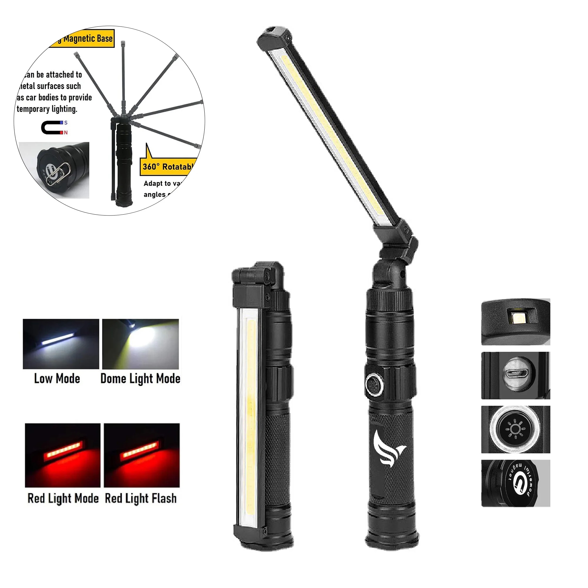 Foldable Magnetic Strong Light Flashlight 5