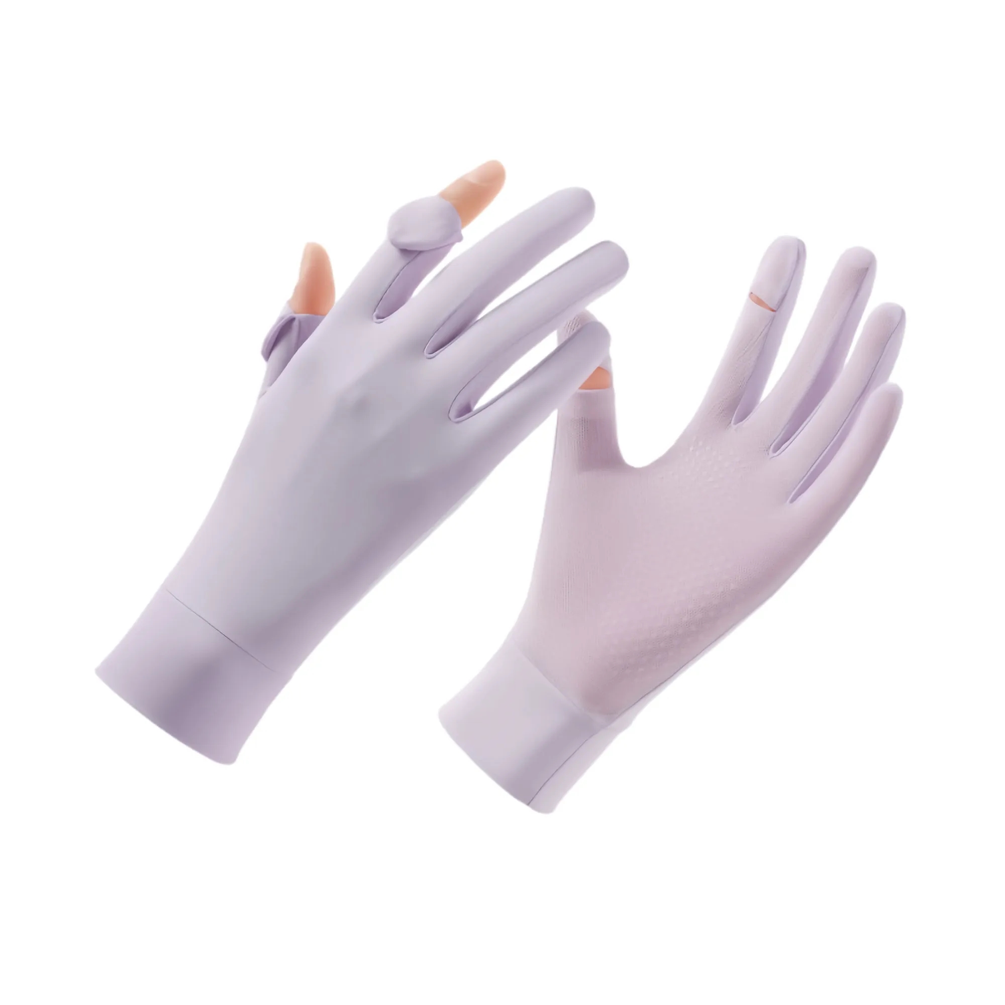 Cooling UPF50 Fingerless Ice Silk Gloves For Outdoor Driving 3