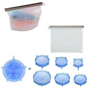 7 In 1 Silicone Food Storage Cover Lids With Reusable Bag 11