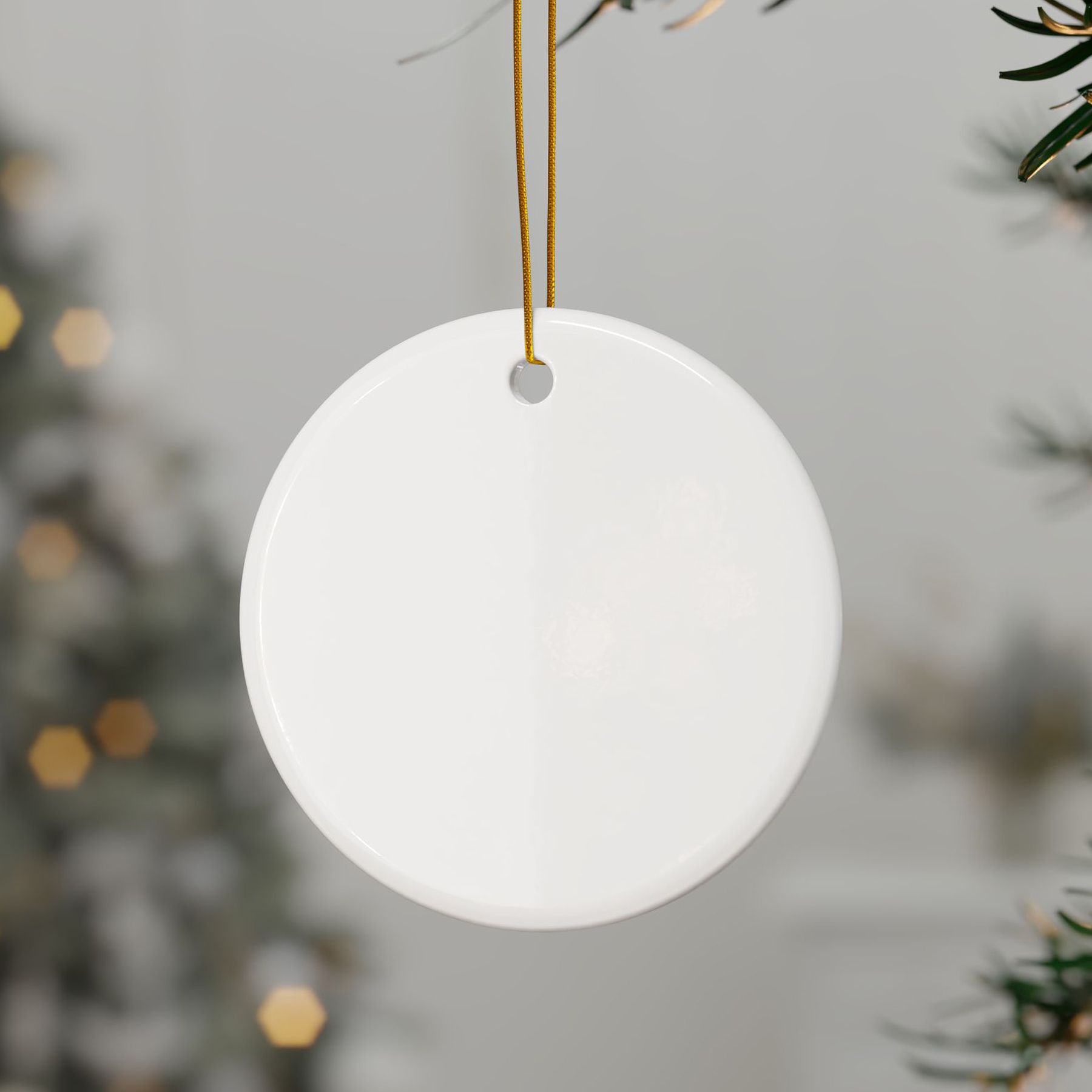 3 Inch Christmas Ceramic Ornaments-Round 6