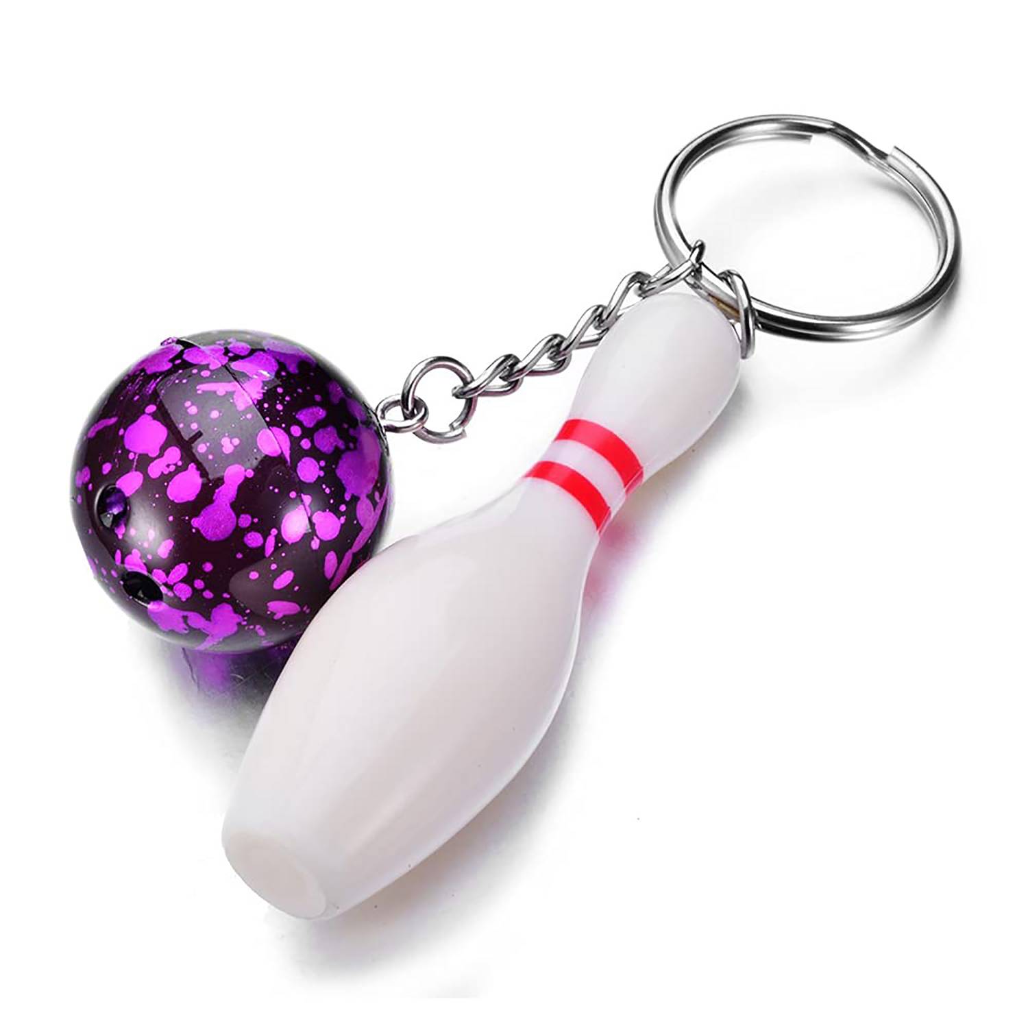 Alloy Bowling Ball Keychain w/ Pin Pendant 6