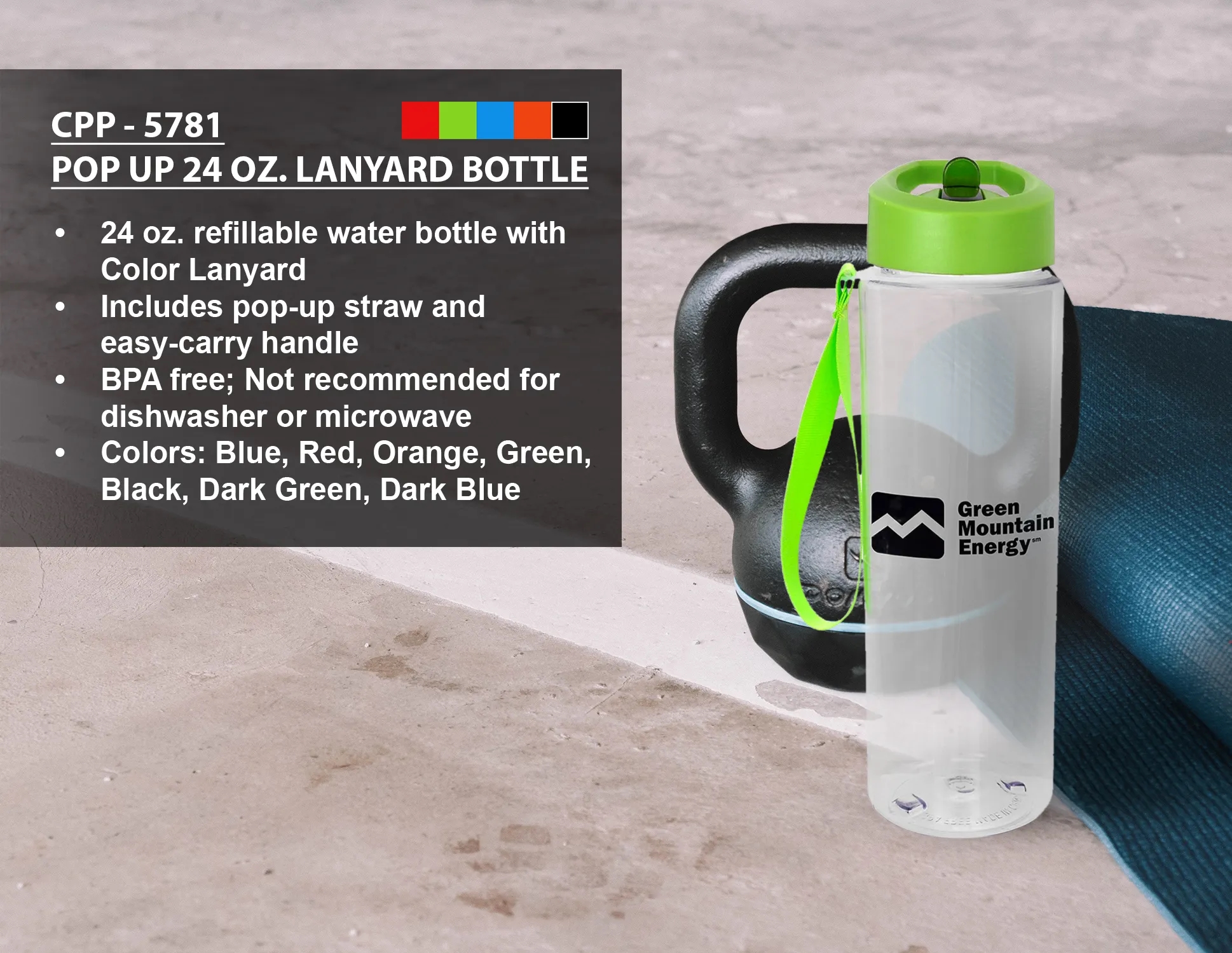 Pop Up 24 oz. Lanyard Bottle 14