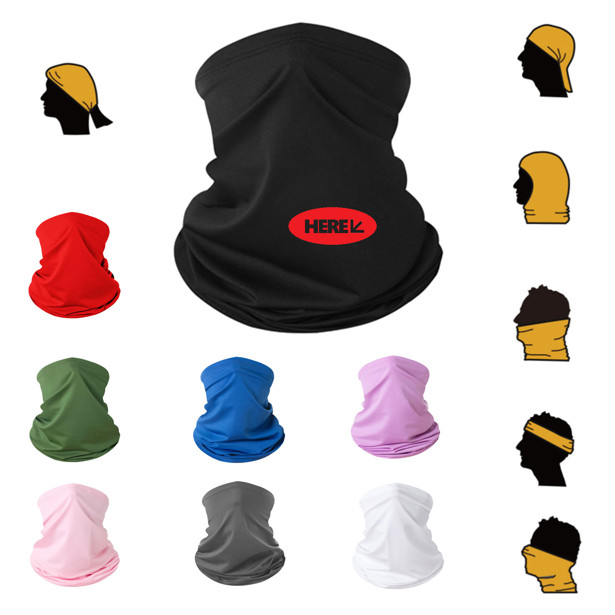 MOQ 100 Summer Solid Color Sun Protection Neck Gaiter 2