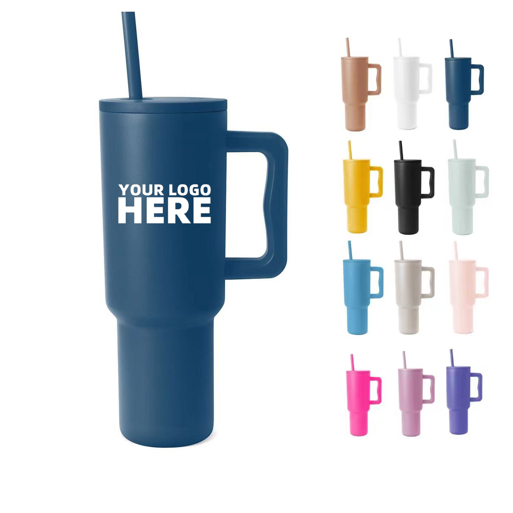40 OZ Car Tumbler With Handle And Straw 2
