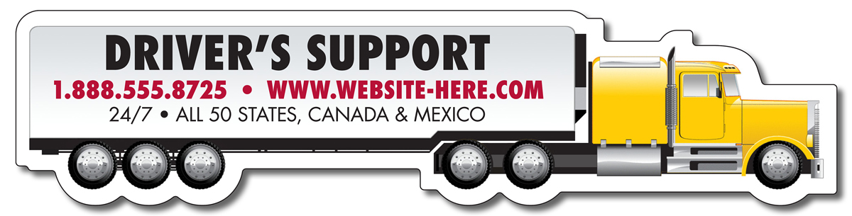 Magnet - Tractor Trailer Big Rig Semi Truck Shape (6.625x1.58) - 25 Mil. 2