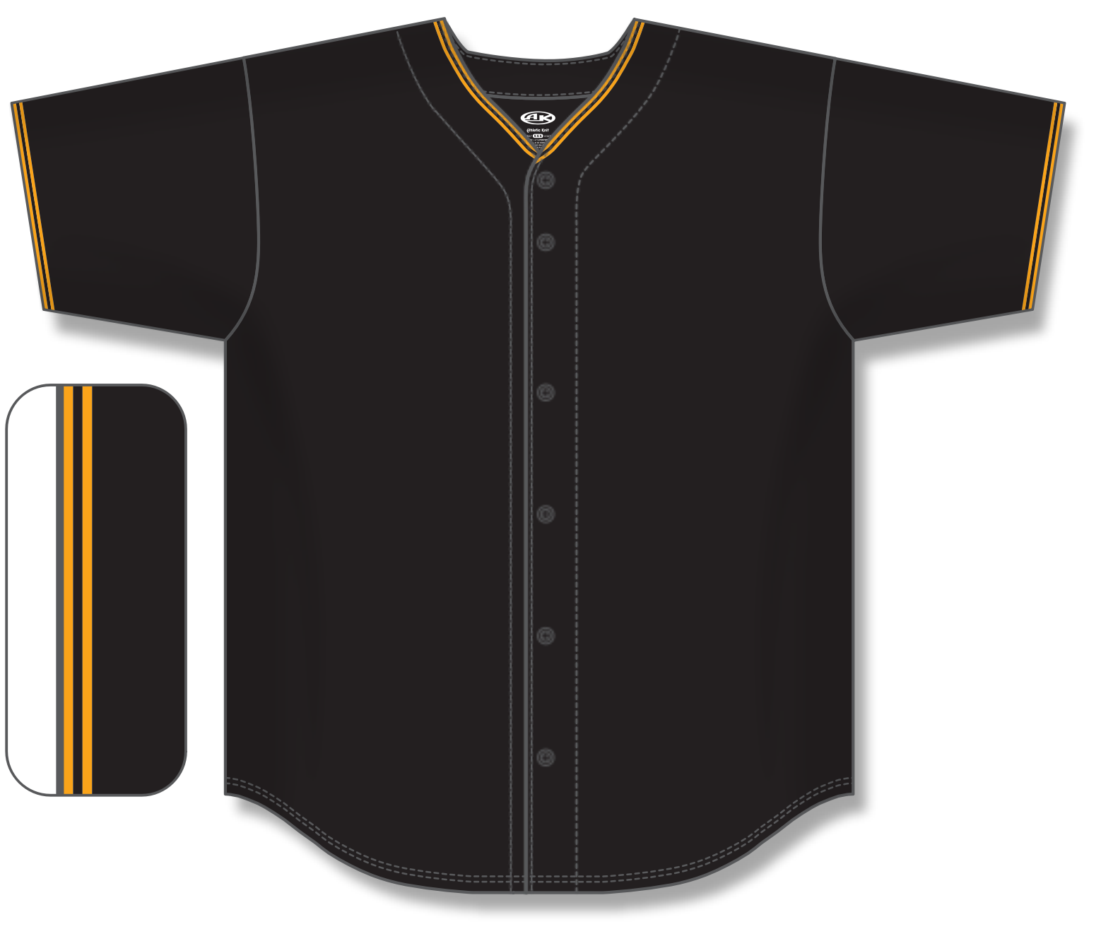 Full Button Baseball Jerseys BA5500-PIT-G01 5