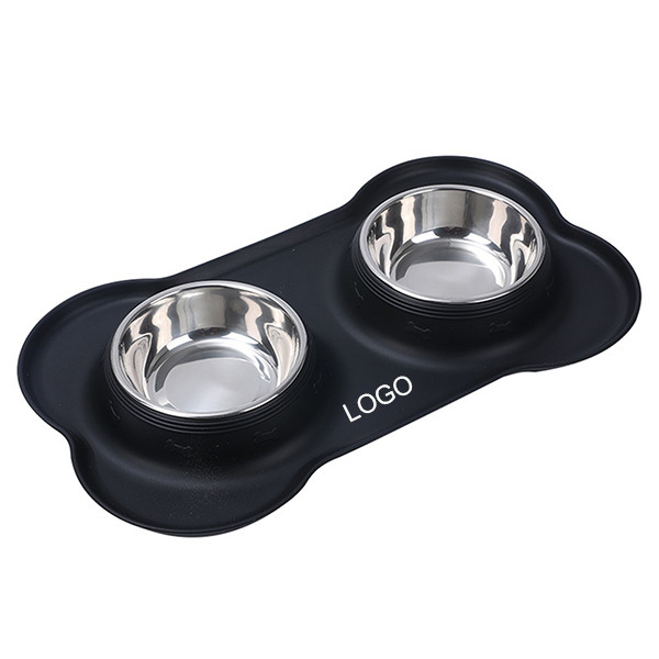 Pet Bowl W/ Non-Slip Silicone Mat 2