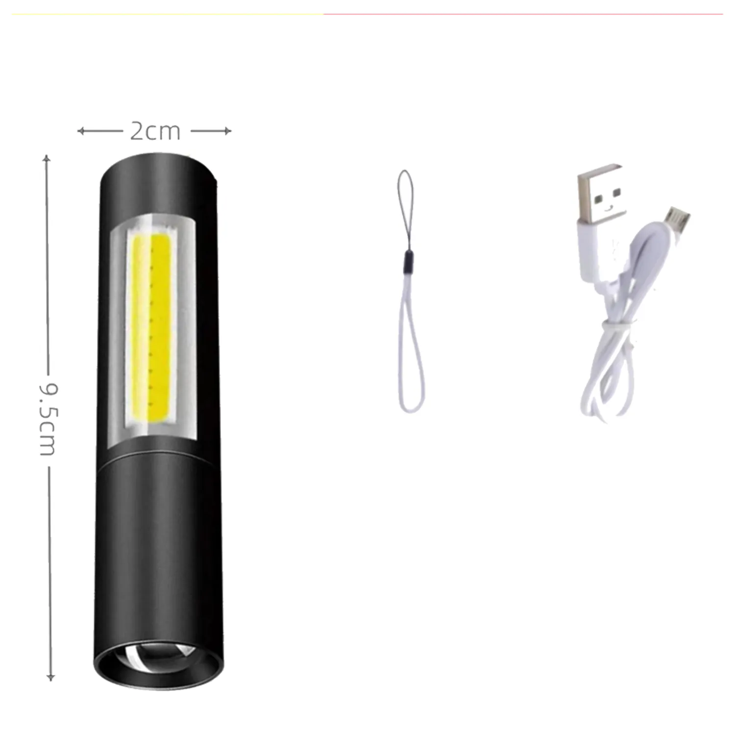 400mah USB Mini Glare Flashlight 3