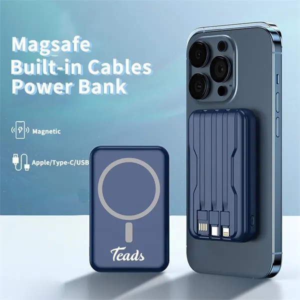 5000mAh Power Bank and Wireless Charger 15W Support MagSafe 2