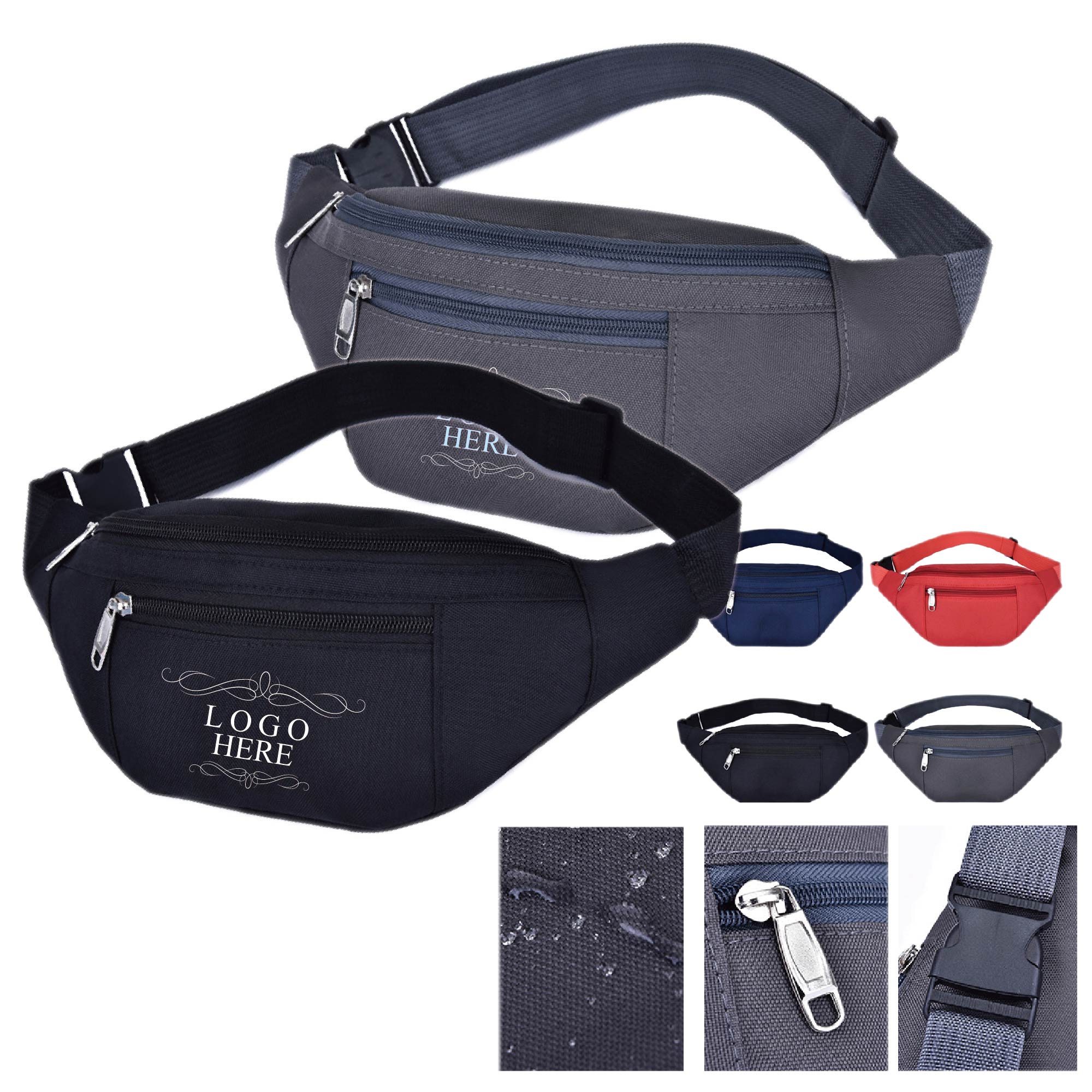 Polyester Sports Fanny Pack with Two Pockets 2