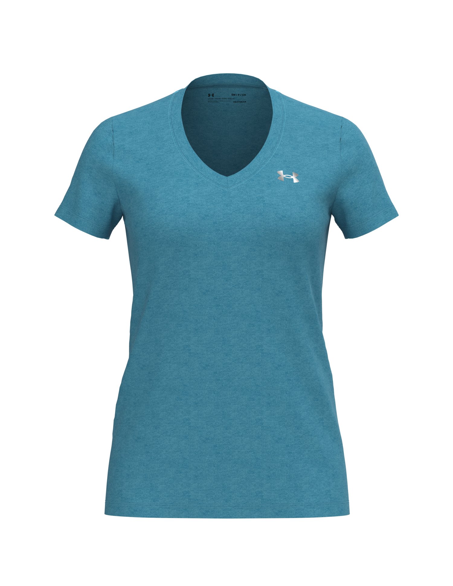 Women's UA Tech Bubble Heather Short Sleeve V-Neck  9