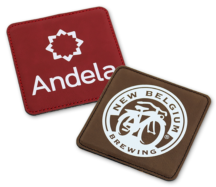 Leather Square Coasters (Faux Leather / Leatherette) 4