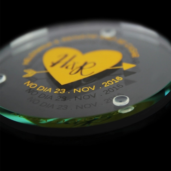 Round Crystal Glass Coaster 5