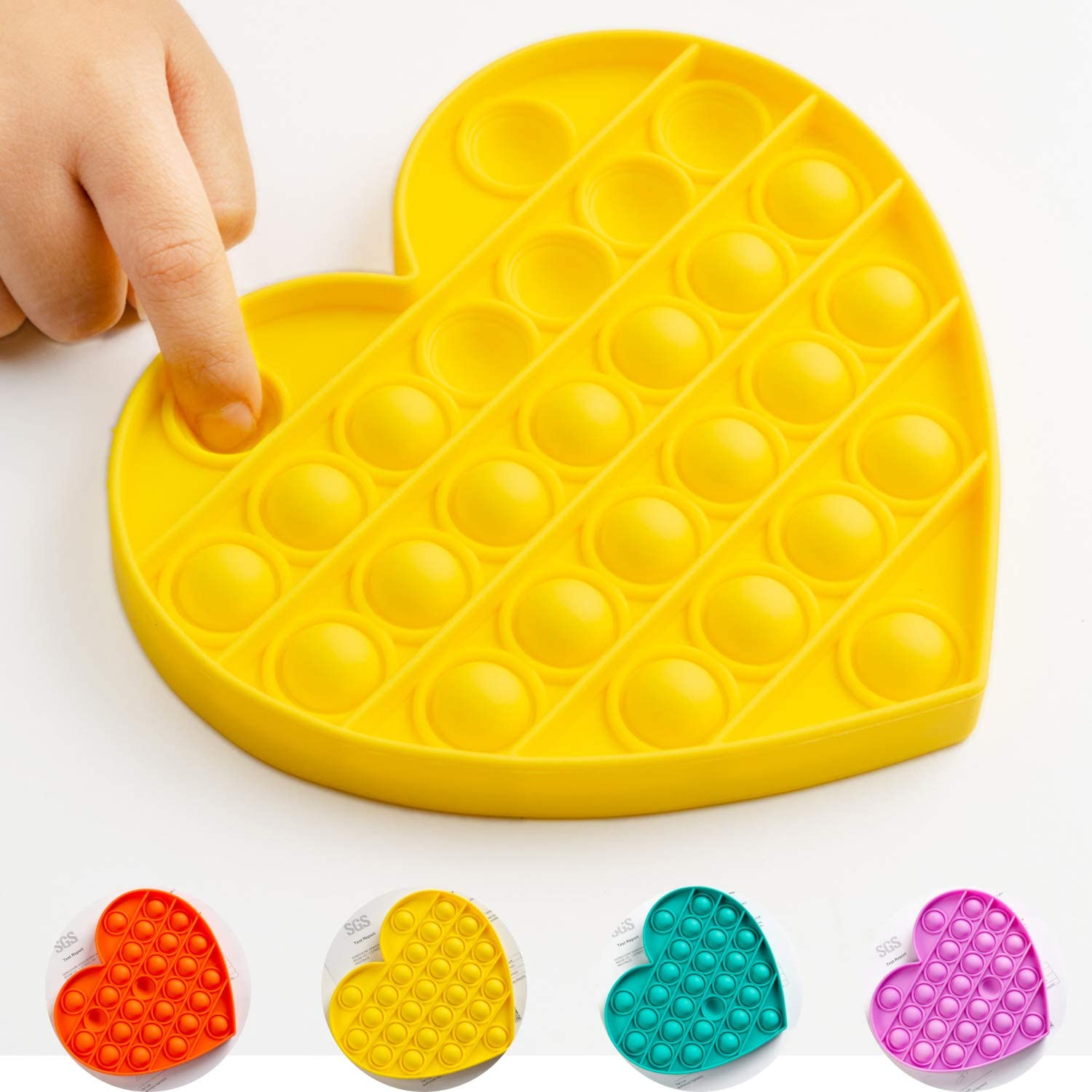 Heart Shape Pure Color Push Pop 12