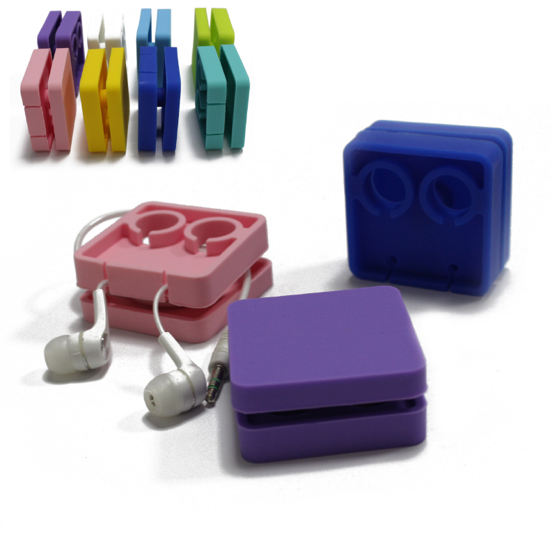 Cuboid Silicone Earbuds Case/Cord Organizer 2