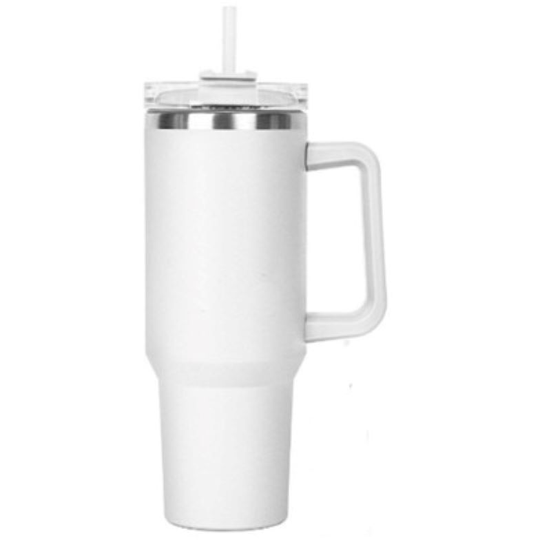 Matte 40 Oz. Stainless Steel Insulated Mug w/Straw Lid