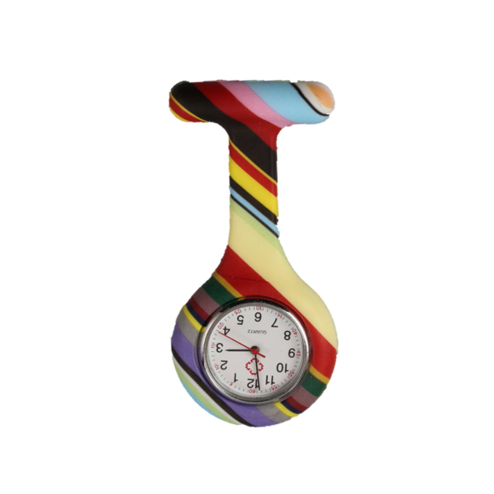 Multi-Color Stripes Silicone Brooch Nurse Watch 1