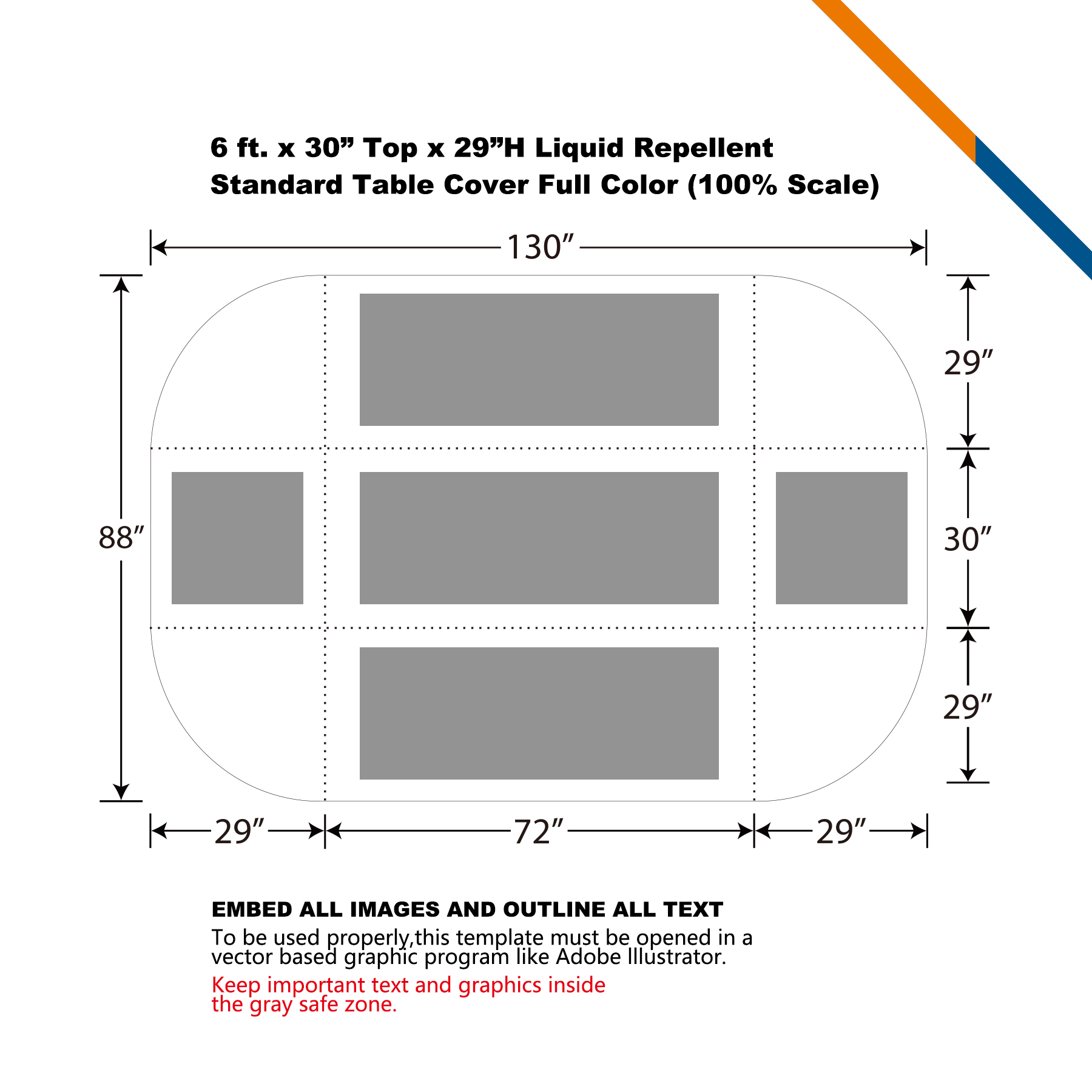 6' Naldra Liquid Repellent Standard Table Throw 4