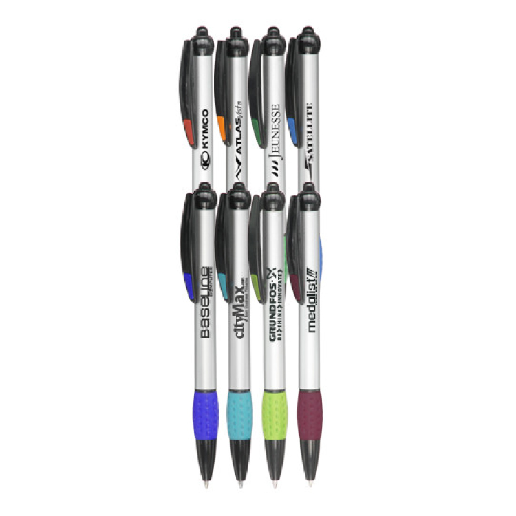 Advertising Click Plastic Pen with Rubber Grip 1