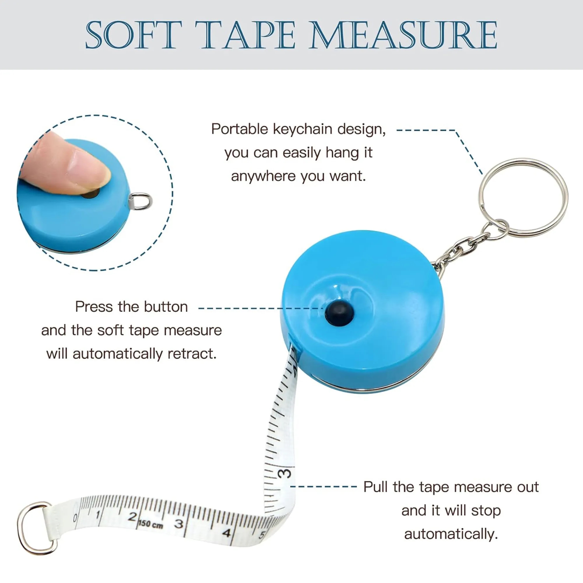Durable Round Plastic Measuring Tape 6