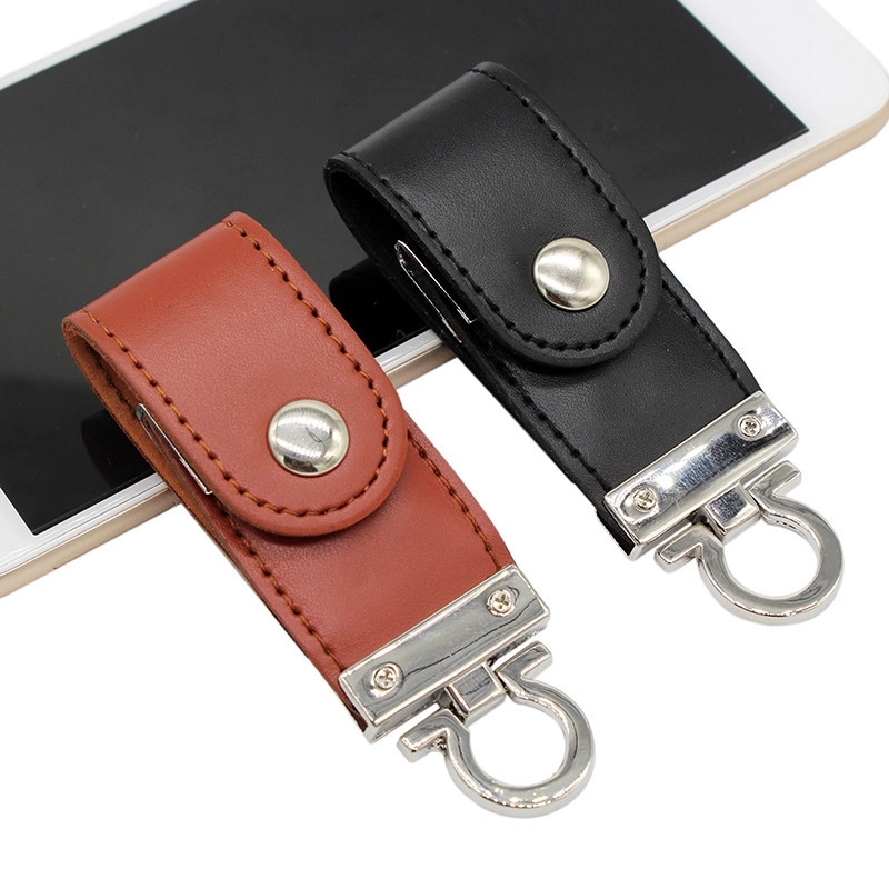 Leather USB Flash Drive With Key Ring 5