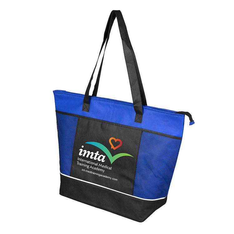 22"W x 16"H x 7 ½"Gusset - "FROST LINE" Super-Sized Insulated Zipper Cooler Tote 16
