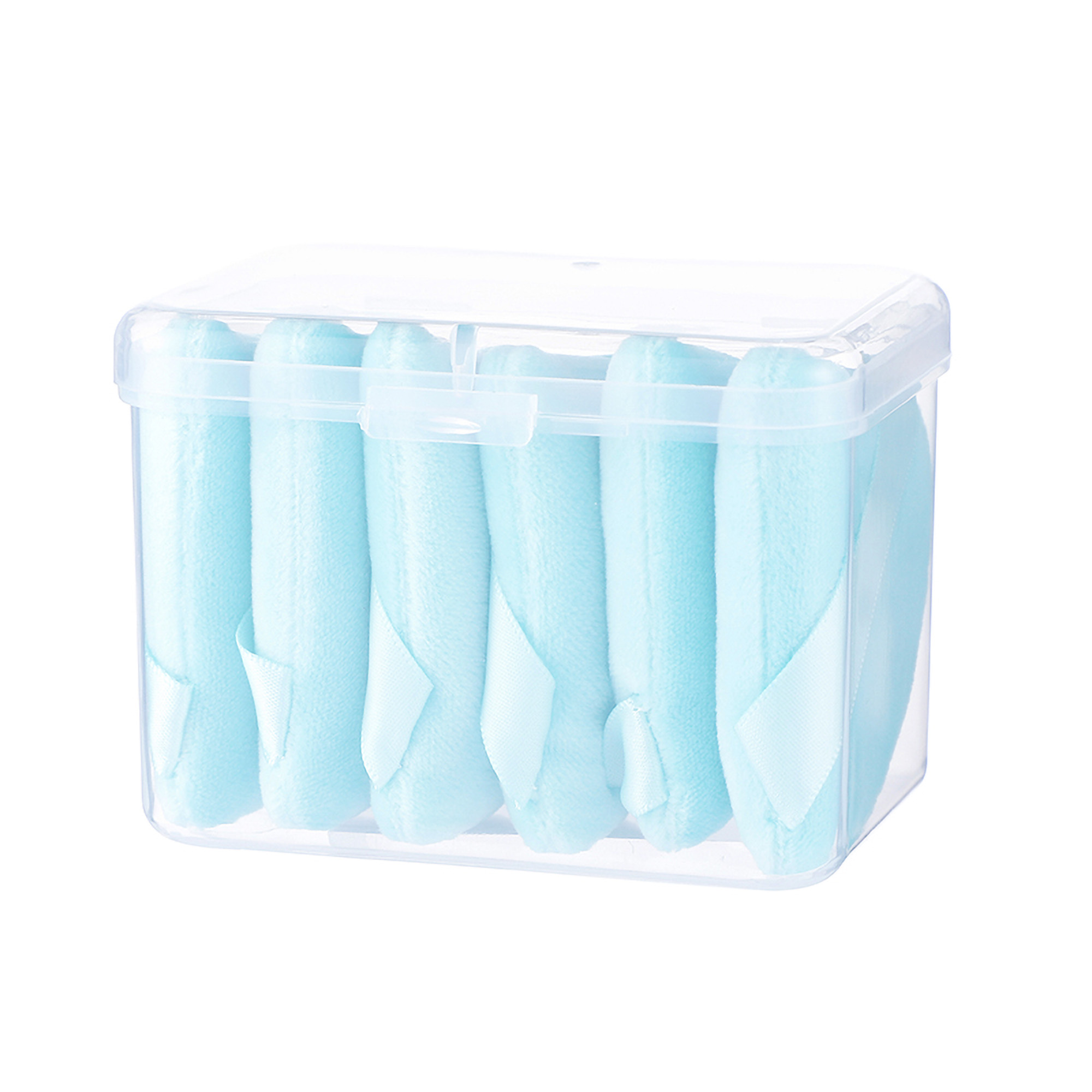 Triangle Powder Puffs Soft Velour 6PCS Makeup with Case 12
