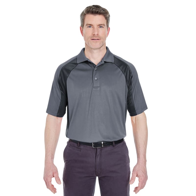 UltraClub Adult Cool & Dry Sport Performance Colorblock Interlock Polo 3