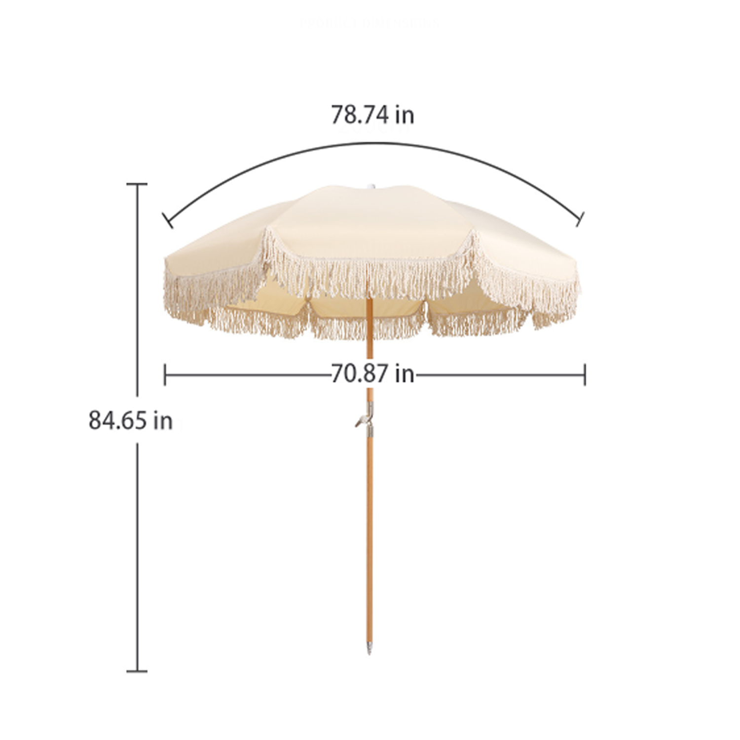 Adjustable Sunshade Beach Tassel Umbrella 3