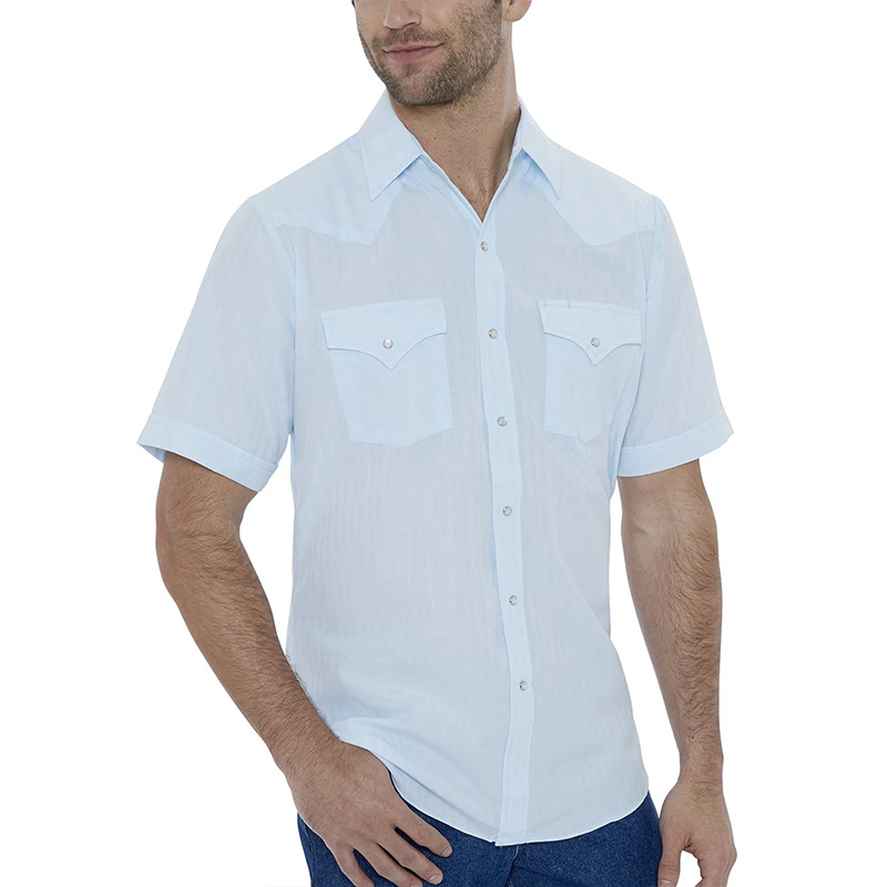 Short Sleeve Tone-on-Tone Western Shirt 5